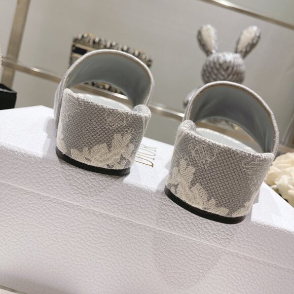 Christian Dior Oblique Denim D-Way Platform Sandal in Gray - Picture 8 of 9